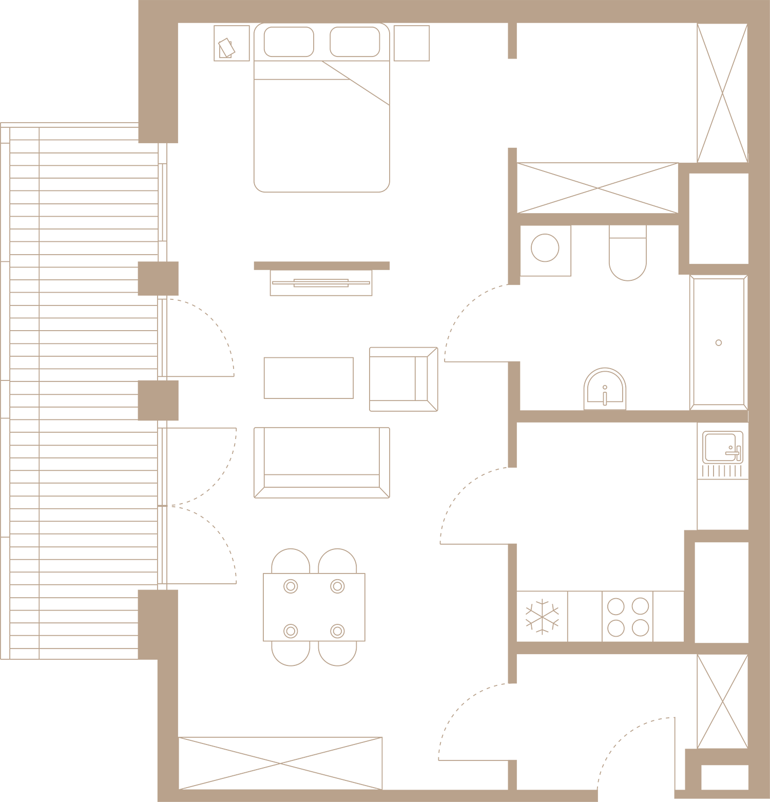 Apartament dwupokojowy